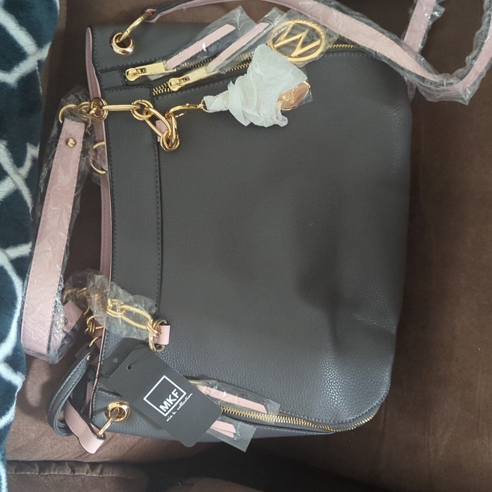 MKF gray and pink purse wallet combo